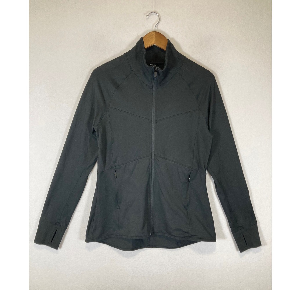 Athleisure Champion Women Large Black Full Zip Thumbhole Performance Jacket